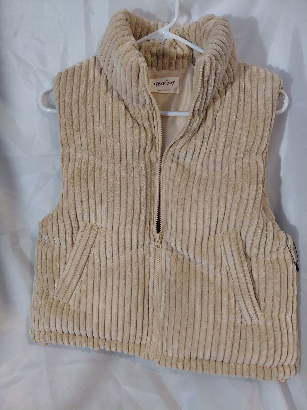 new in Women's Cream Ribbed Plush Jacket